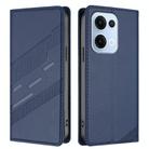 For OPPO Reno13 5G Embossed Multi-functional Wallet Retro Leather Phone Case(Dark Blue) - 2