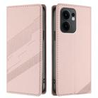 For OPPO Reno13 F Embossed Multi-functional Wallet Retro Leather Phone Case(Pink) - 2