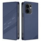 For OPPO Reno13 F Embossed Multi-functional Wallet Retro Leather Phone Case(Dark Blue) - 2