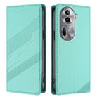 For OPPO Reno11 Pro Embossed Multi-functional Wallet Retro Leather Phone Case(Mint Green) - 2