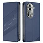 For OPPO Reno11 Pro Embossed Multi-functional Wallet Retro Leather Phone Case(Dark Blue) - 2