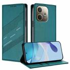 For OPPO A5 Pro Global Embossed Multi-functional Wallet Retro Leather Phone Case(Dark Green) - 1