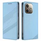 For OPPO A5 Pro Global Embossed Multi-functional Wallet Retro Leather Phone Case(Light Blue) - 2