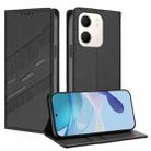 For OPPO A5x 5G Embossed Multi-functional Wallet Retro Leather Phone Case(Black) - 1
