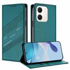 For OPPO A5x 5G Embossed Multi-functional Wallet Retro Leather Phone Case(Dark Green) - 1
