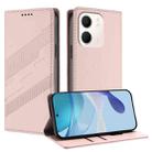 For OPPO A5x 5G Embossed Multi-functional Wallet Retro Leather Phone Case(Pink) - 1