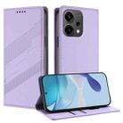 For OPPO Reno14 Global Embossed Multi-functional Wallet Retro Leather Phone Case(Light Purple) - 1