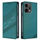 For OPPO Reno14 F 5G Embossed Multi-functional Wallet Retro Leather Phone Case(Dark Green) - 2