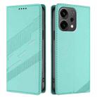 For OPPO Reno14 F 5G Embossed Multi-functional Wallet Retro Leather Phone Case(Mint Green) - 2