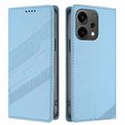 For OPPO Reno14 F 5G Embossed Multi-functional Wallet Retro Leather Phone Case(Light Blue) - 2