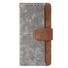 For iPhone 11 Pro Max Color Stitching Skin Feel Leather RFID Blocking Phone Case(Grey) - 2