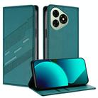 For Ulefone Note 19 Embossed Multi-functional Wallet Retro Leather Phone Case(Dark Green) - 1