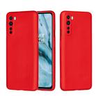 For OnePlus Nord Solid Color Liquid Silicone Dropproof Full Coverage Protective Case(Red) - 1