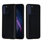 For Motorola Moto One Fusion Solid Color Liquid Silicone Dropproof Full Coverage Protective Case(Black) - 1