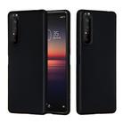 For Sony Xperia 5 Plus / Xperia 1 II Solid Color Liquid Silicone Dropproof Full Coverage Protective Case(Black) - 1