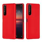 For Sony Xperia 5 Plus / Xperia 1 II Solid Color Liquid Silicone Dropproof Full Coverage Protective Case(Red) - 1