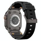 For Apple Watch 46mm / 49mm / 45mm / 44mm Stainless Steel Connector TPU Watch Band(Black+Black) - 2