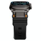 For Apple Watch 46mm / 49mm / 45mm / 44mm Stainless Steel Connector TPU Watch Band(Black+Black) - 3