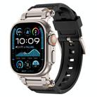 For Apple Watch 46mm / 49mm / 45mm / 44mm Stainless Steel Connector TPU Watch Band(Black+Titanium) - 1