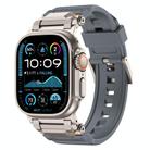 For Apple Watch 46mm / 49mm / 45mm / 44mm Stainless Steel Connector TPU Watch Band(Grey+Titanium) - 1