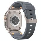 For Apple Watch 46mm / 49mm / 45mm / 44mm Stainless Steel Connector TPU Watch Band(Grey+Titanium) - 2