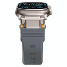 For Apple Watch 46mm / 49mm / 45mm / 44mm Stainless Steel Connector TPU Watch Band(Grey+Titanium) - 3