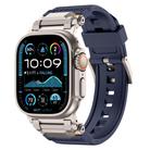 For Apple Watch 46mm / 49mm / 45mm / 44mm Stainless Steel Connector TPU Watch Band(Blue+Titanium) - 1