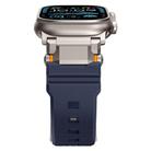 For Apple Watch 46mm / 49mm / 45mm / 44mm Stainless Steel Connector TPU Watch Band(Blue+Titanium) - 3