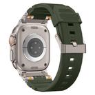 For Apple Watch 46mm / 49mm / 45mm / 44mm Stainless Steel Connector TPU Watch Band(Green+Titanium) - 2