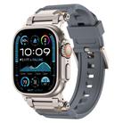 For Apple Watch 42mm / 41mm / 40mm / 38mm Stainless Steel Connector TPU Watch Band(Grey+Titanium) - 1
