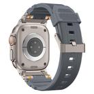 For Apple Watch 42mm / 41mm / 40mm / 38mm Stainless Steel Connector TPU Watch Band(Grey+Titanium) - 2