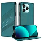 For Umidigi A15C Embossed Multi-functional Wallet Retro Leather Phone Case(Dark Green) - 1