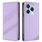For Oukitel C50 Embossed Multi-functional Wallet Retro Leather Phone Case(Light Purple) - 2