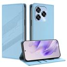 For Oukitel C50 Embossed Multi-functional Wallet Retro Leather Phone Case(Light Blue) - 1
