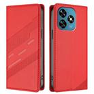 For Oukitel C51 Embossed Multi-functional Wallet Retro Leather Phone Case(Red) - 2