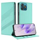 For Oukitel C53 Embossed Multi-functional Wallet Retro Leather Phone Case(Mint Green) - 1