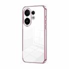For vivo S30 Transparent Plating Fine Hole Phone Case(Pink) - 1