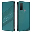 For TCL 20 R 5G Embossed Multi-functional Wallet Retro Leather Phone Case(Dark Green) - 2