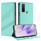 For TCL 20 R 5G Embossed Multi-functional Wallet Retro Leather Phone Case(Mint Green) - 1
