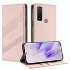 For TCL 20 R 5G Embossed Multi-functional Wallet Retro Leather Phone Case(Pink) - 1