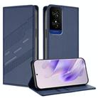 For TCL 50 5G Embossed Multi-functional Wallet Retro Leather Phone Case(Dark Blue) - 1