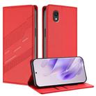 For TCL 201 Embossed Multi-functional Wallet Retro Leather Phone Case(Red) - 1