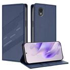 For TCL 201 Embossed Multi-functional Wallet Retro Leather Phone Case(Dark Blue) - 1