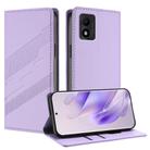 For TCL 303 Embossed Multi-functional Wallet Retro Leather Phone Case(Light Purple) - 1