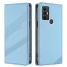 For TCL 305 / 306 / 30 SE Embossed Multi-functional Wallet Retro Leather Phone Case(Light Blue) - 2