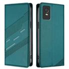 For TCL 403 Embossed Multi-functional Wallet Retro Leather Phone Case(Dark Green) - 2