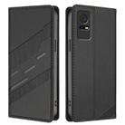 For TCL 408 / 406 / 405 Embossed Multi-functional Wallet Retro Leather Phone Case(Black) - 2