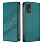 For TCL 408 / 406 / 405 Embossed Multi-functional Wallet Retro Leather Phone Case(Dark Green) - 2
