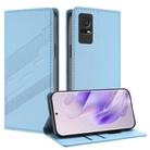 For TCL 408 / 406 / 405 Embossed Multi-functional Wallet Retro Leather Phone Case(Light Blue) - 1