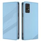 For TCL 408 / 406 / 405 Embossed Multi-functional Wallet Retro Leather Phone Case(Light Blue) - 2